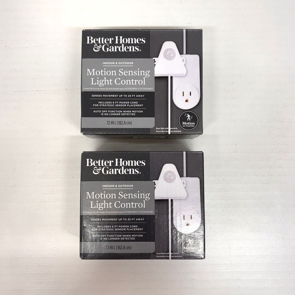 2 - Better Homes & Gardens 4 in. Motion Sensing Light Control Indoor Outdoor NEW